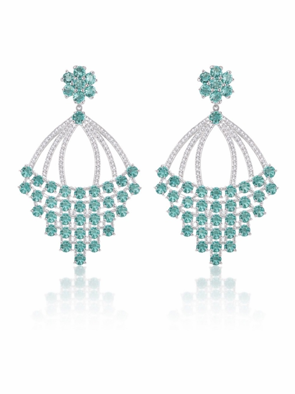 Swarovski Crystals & Zircon The Remara Mint Earrings